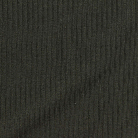 Polyester Viscose Stretch Rib Knit Fabric, 200 gsm, 132 cm — Green
