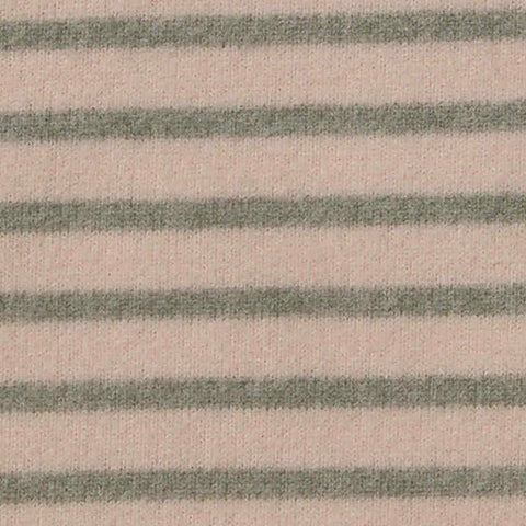 Light Pink Horizontal-Stripe Rib Knit, Polyester