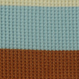 Cream Horizontal-Stripe Waffle Knit, Polyester