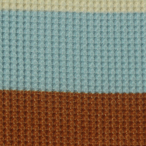 Cream Horizontal-Stripe Waffle Knit, Polyester