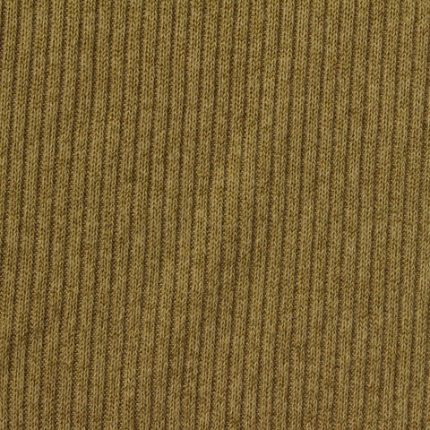 Brushed Polyester Stretch Rib Knit Fabric, 280 gsm, 150 cm — Khaki, ref EF-266514