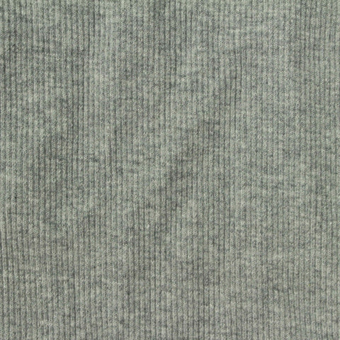 Heather Grey Marl Rib Knit, Cotton, 400 gsm