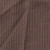 100% Cotton Rib Knit Fabric, 160 gsm, 110 cm — Brown — texture