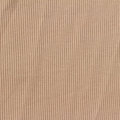Cotton Stretch Rib Knit Fabric, 280 gsm, 130 cm — Beige