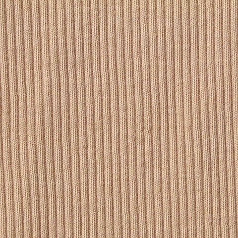 Cotton Stretch Rib Knit Fabric, 280 gsm, 130 cm — Beige