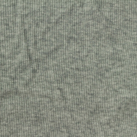 Heathered Grey Marl Rib Knit, Cotton, 140 gsm