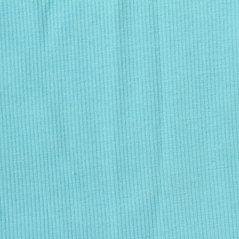 Polyester Cotton Stretch Rib Knit Fabric, 365 gsm, 110 cm — Blue