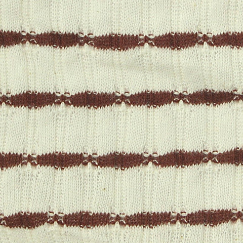 Brown Horizontal-Stripe Rib Knit, Cotton, 145 gsm