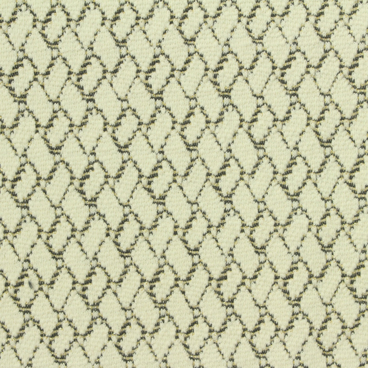 Cream Lattice Interlock Knit, Cotton-Poly