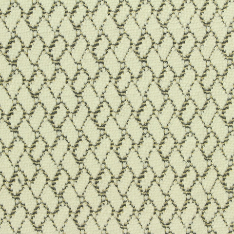 Cream Lattice Interlock Knit, Cotton-Poly