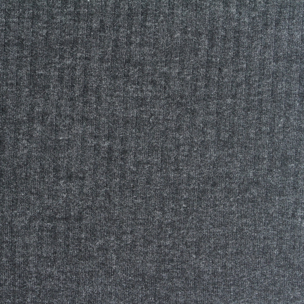 Dark Grey Marl Rib Knit, Cotton-Poly, 220 gsm