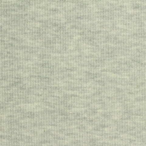Light Grey Marl Rib Knit, Cotton-Poly, 300 gsm, 132 cm