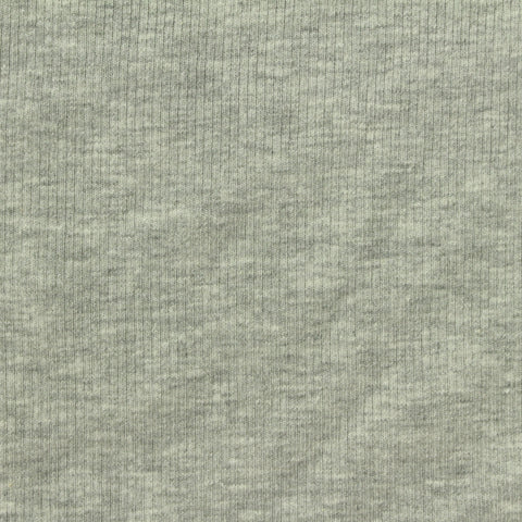 Grey Marl Rib Knit, Cotton-Poly, 280 gsm