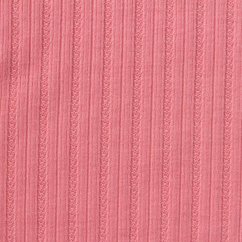 Pink Tone-on-Tone Rib Knit, Cotton-Poly