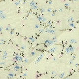 Blue Floral French Terry, Poly-Viscose — texture