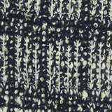 Navy Vertical-Leaf Bouclé, Cotton-Poly — texture