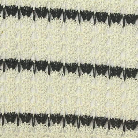 Black Horizontal-Stripe Rib Knit, Polyester, 165 gsm