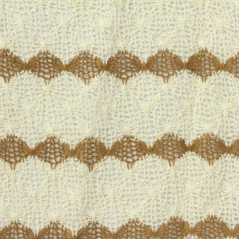 Cream Geometric Chunky Knit, Poly-Cotton, 170 gsm