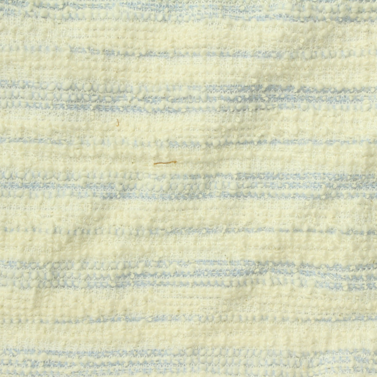 Light Blue Horizontal-Stripe Bouclé, Poly-Cotton
