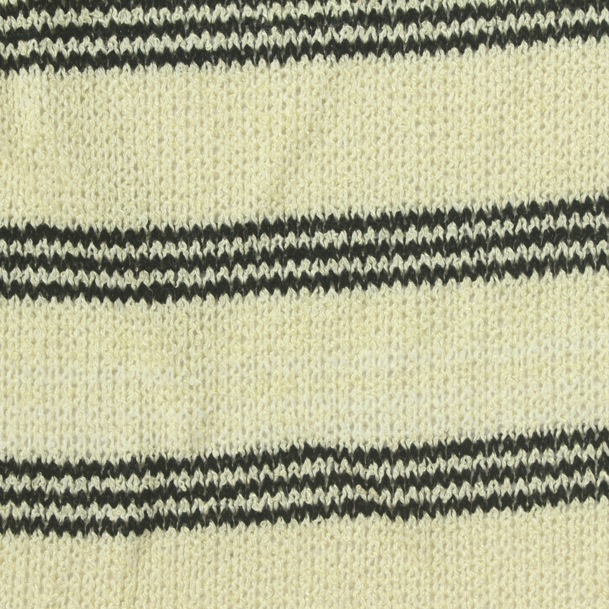 Cream Horizontal-Stripe Chunky Knit, Viscose-Poly, 280 gsm