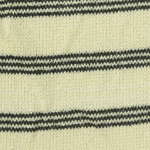 Cream Horizontal-Stripe Chunky Knit, Viscose-Poly, 280 gsm