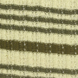 Cream Horizontal-Stripe Rib Knit, Poly-Cotton