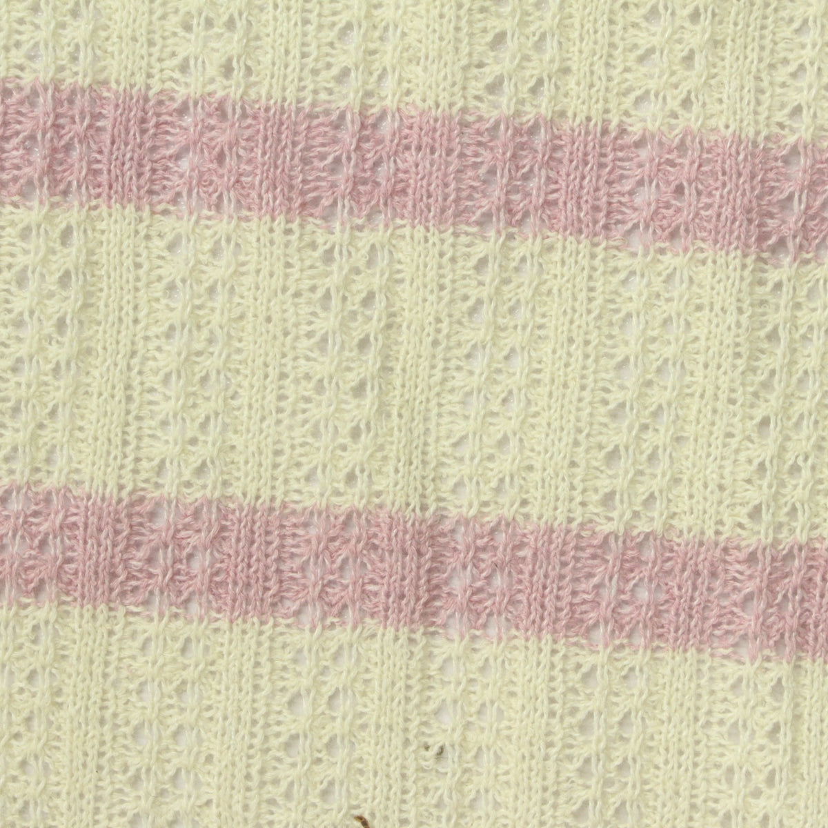 Cream Horizontal-Stripe Rib Knit, Polyester, 260 gsm