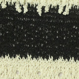 Black Horizontal-Stripe Chunky Knit, Poly-Cotton — texture