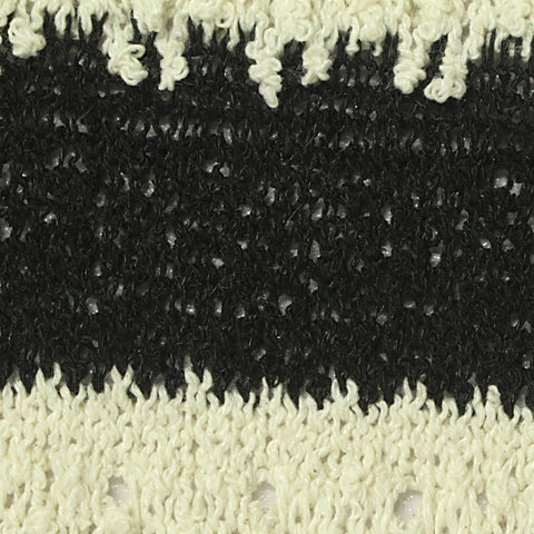 Black Horizontal-Stripe Chunky Knit, Poly-Cotton, 350 gsm