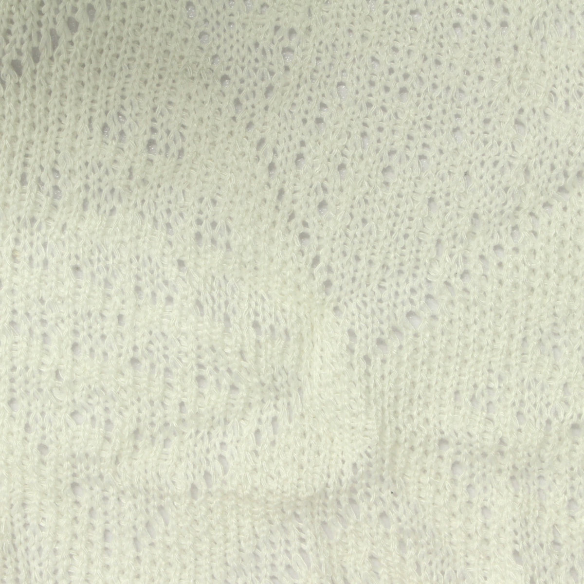 White Openwork Chunky Knit, Viscose-Poly