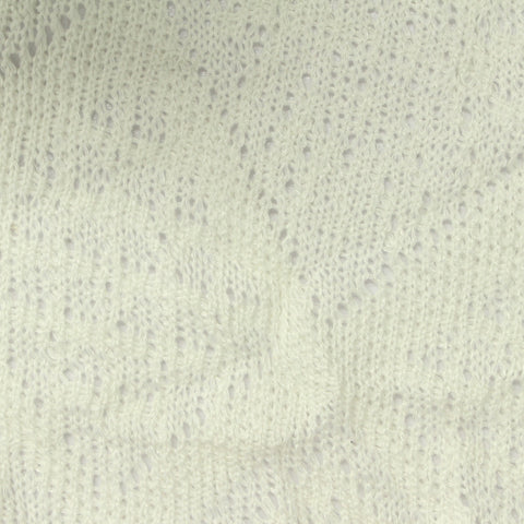 White Openwork Chunky Knit, Viscose-Poly