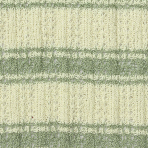 Cream Horizontal-Stripe Rib Knit, Cotton-Poly, 213 gsm