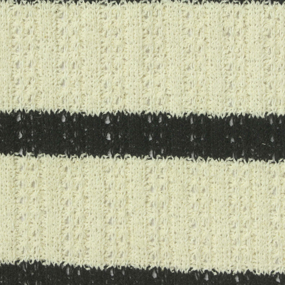 Black Horizontal-Stripe Rib Knit, Cotton-Poly, 275 gsm