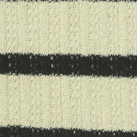 Black Horizontal-Stripe Rib Knit, Cotton-Poly, 275 gsm