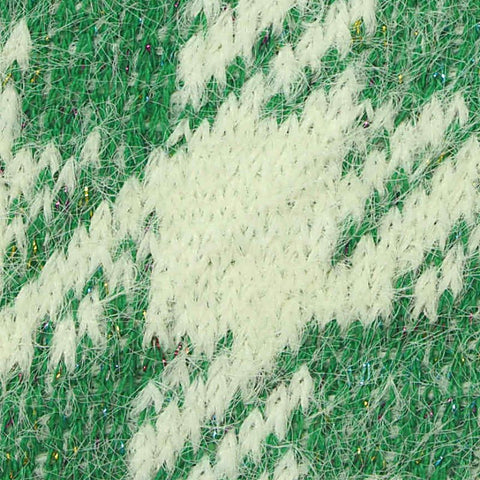 Green Houndstooth Chunky Knit, Nylon-Poly