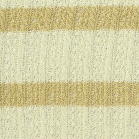Cream Horizontal-Stripe Rib Knit, Poly-Cotton, 250 gsm, 155 cm