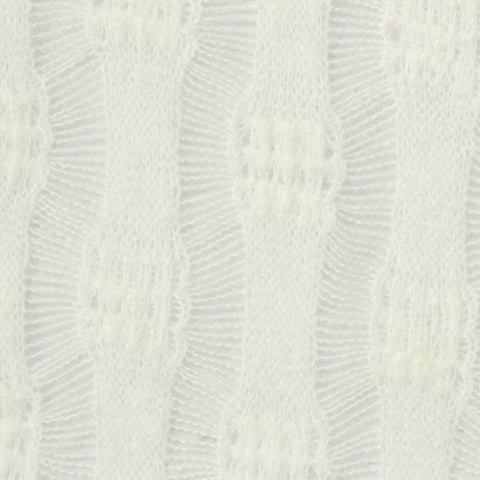Jacquard 100% Polyester Chunky Knit Fabric, 226 gsm, 172 cm — White