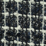 Navy Check Bouclé, Polyester — texture