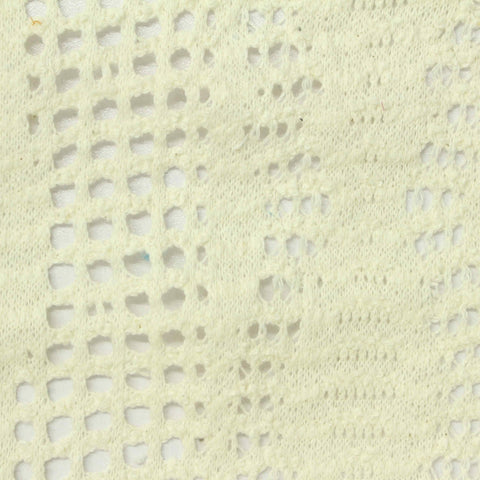 Cream Openwork Chunky Knit, Cotton-Poly