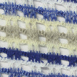 Blue Horizontal-Stripe Chunky Knit, Polyester — texture