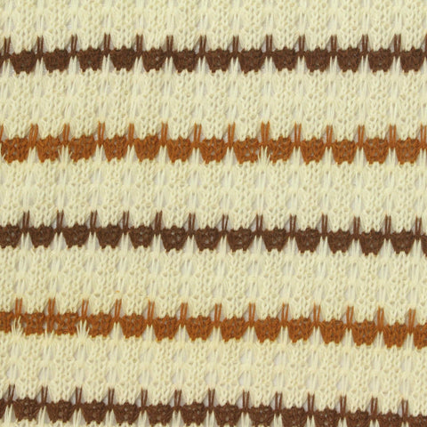 Cream Horizontal-Stripe Chunky Knit, Cotton-Poly, 190 gsm