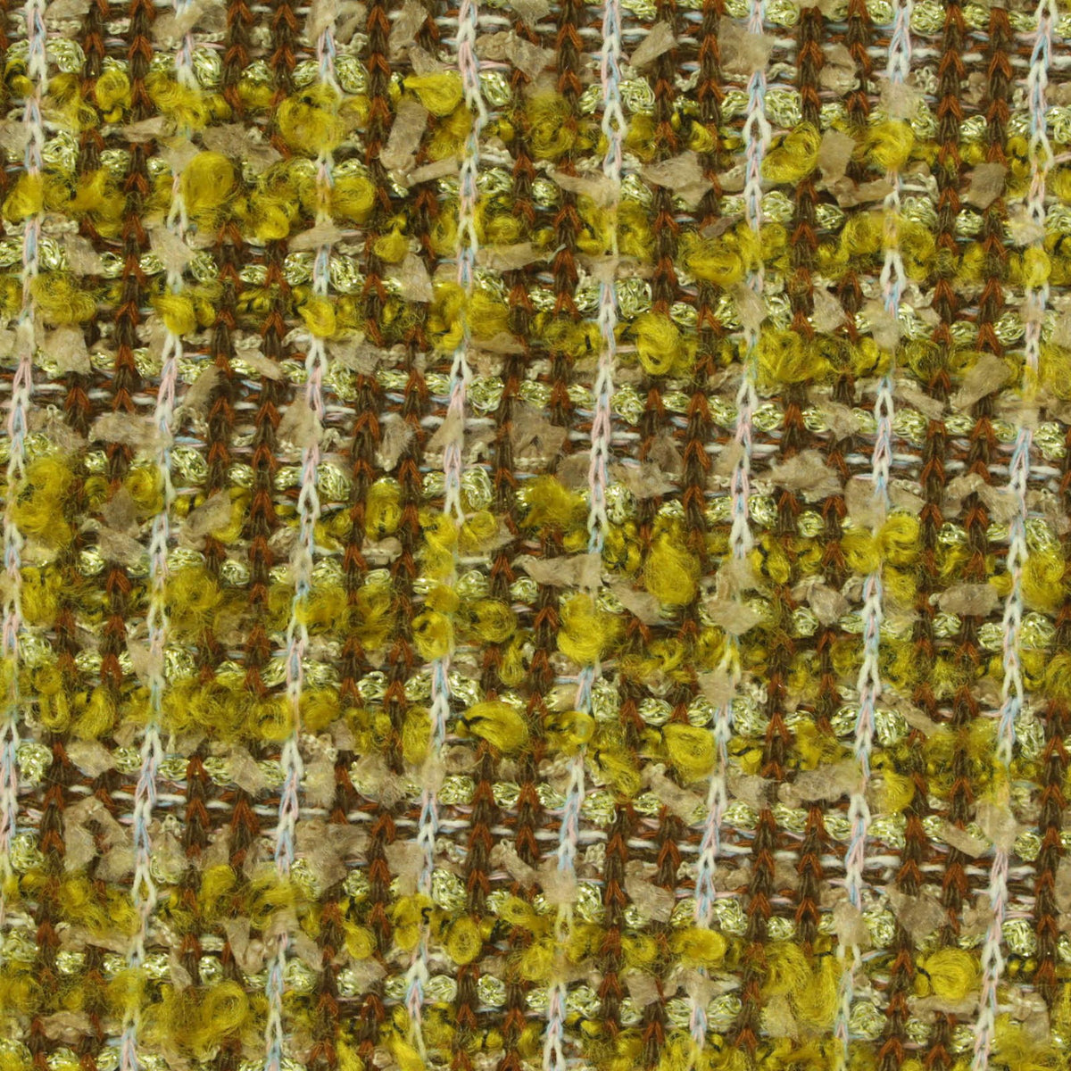 Yellow Plaid Bouclé, Polyester