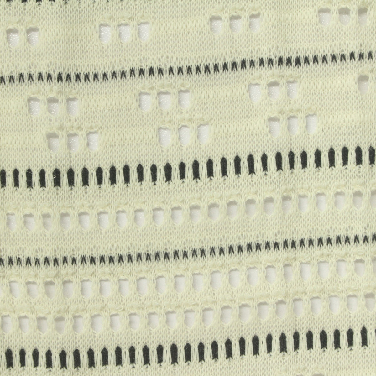 Cream Horizontal-Line Chunky Knit, Polyester