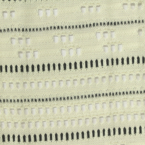 Cream Horizontal-Line Chunky Knit, Polyester