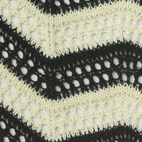 Black Wavy-Stripe Chunky Knit, Polyester