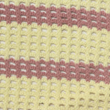 Light Yellow Horizontal-Stripe Chunky Knit, Cotton-Poly