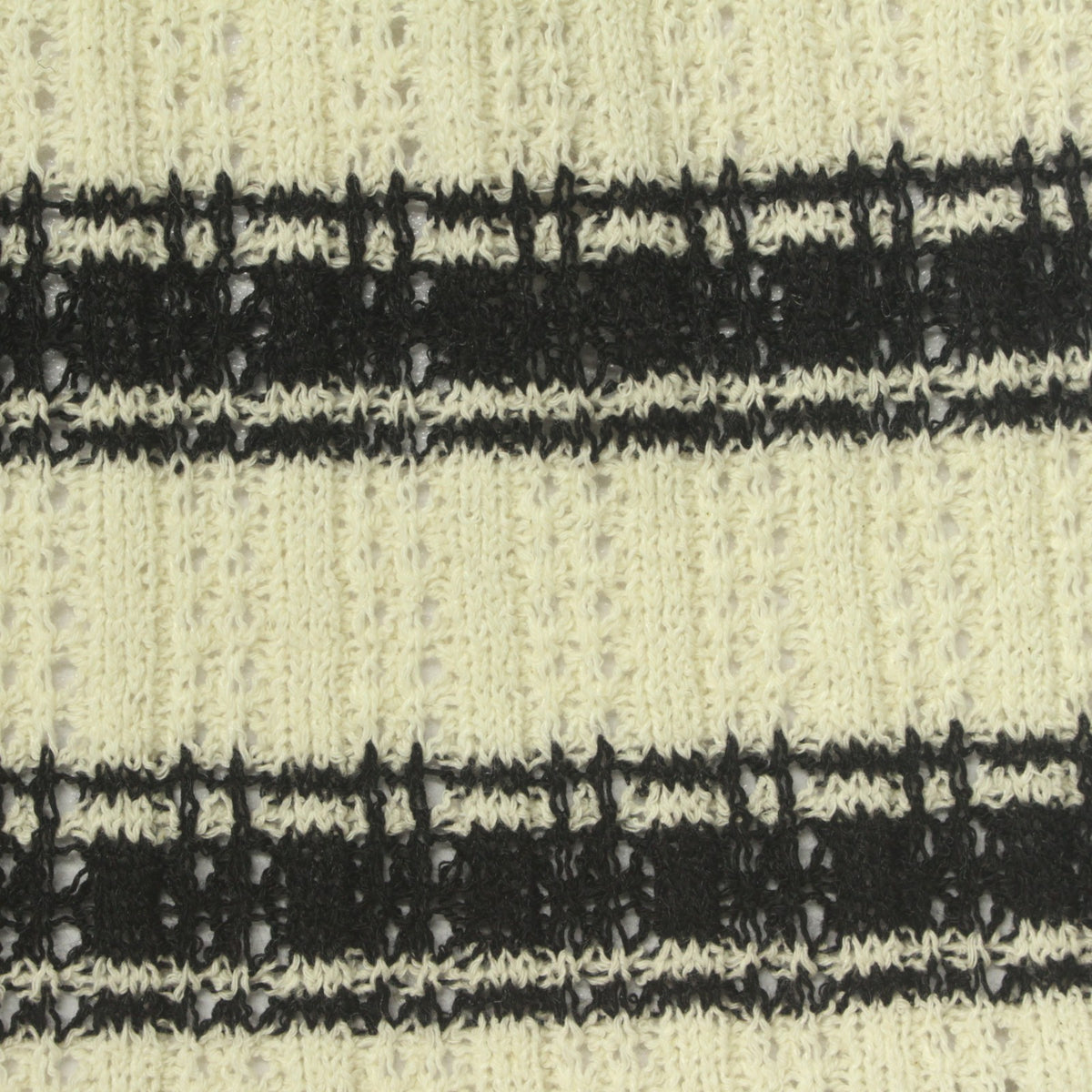 Cream Openwork Rib Knit, Poly-Cotton