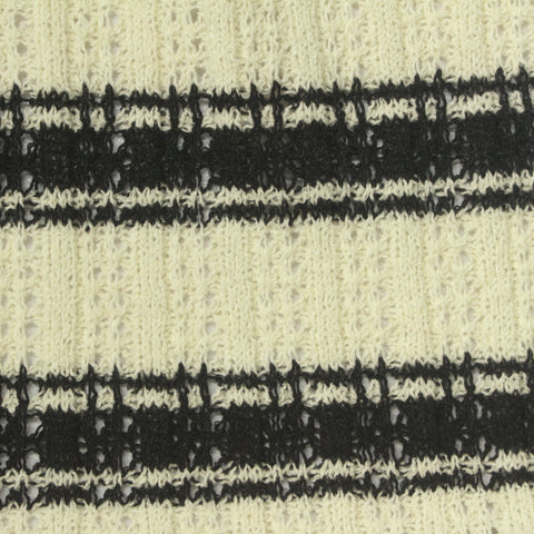 Cream Openwork Rib Knit, Poly-Cotton