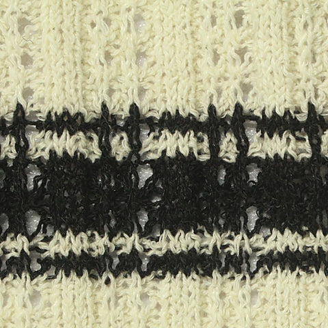 Cream Openwork Rib Knit, Poly-Cotton