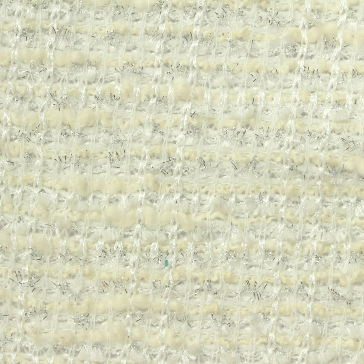 Cream Horizontal-Stripe Bouclé, Polyester